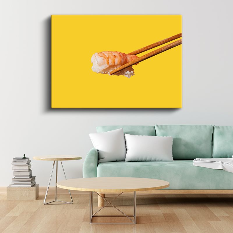 Japon Mutfağı - Çubukla Karides Suşi Kanvas Tablo
