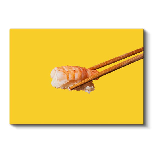 Japon Mutfağı - Çubukla Karides Suşi Kanvas Tablo