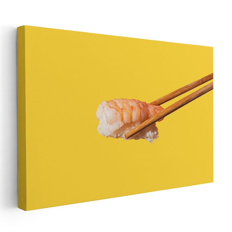 Japon Mutfağı - Çubukla Karides Suşi Kanvas Tablo