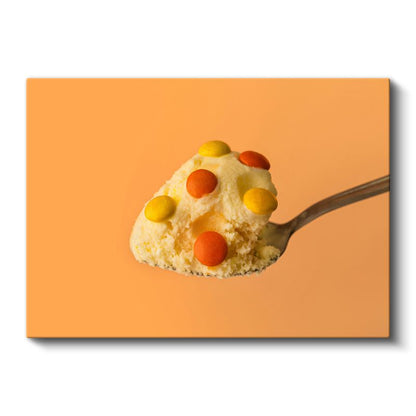 Renkli Tatlı - Şekerlemeli Dondurma Kaşığı Kanvas Tablo