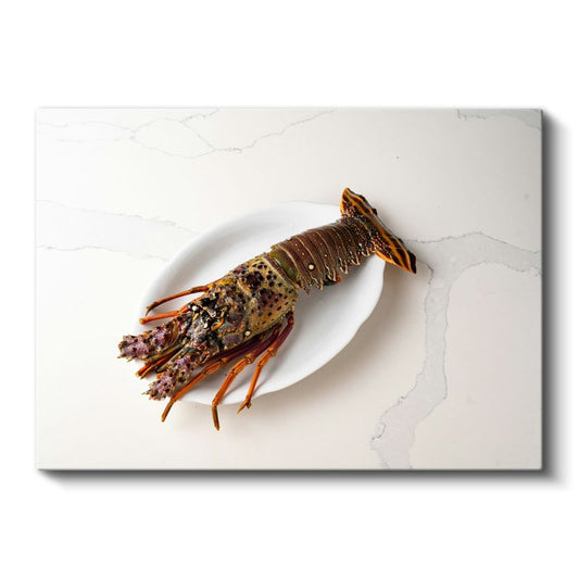 Okyanus Lezzeti - Beyaz Tabakta Istakoz Kanvas Tablo