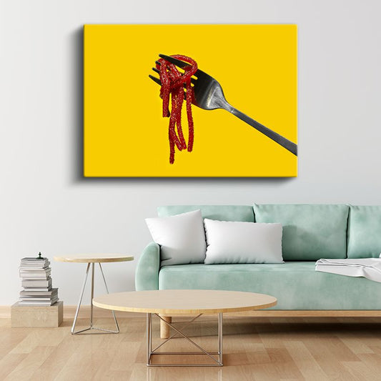 Modern Gastronomi - Çataldaki Kırmızı Sos Kanvas Tablo