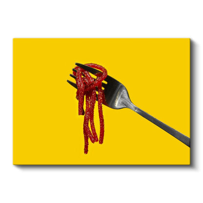 Modern Gastronomi - Çataldaki Kırmızı Sos Kanvas Tablo