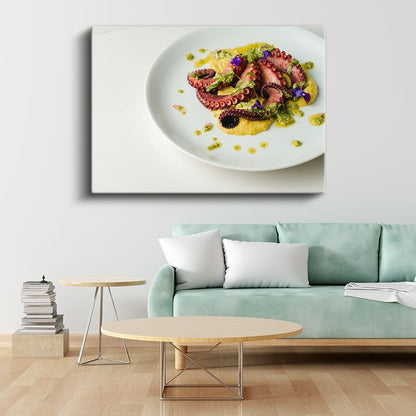 Gurme Deneyimi - Ahtapot Tabağı Kanvas Tablo