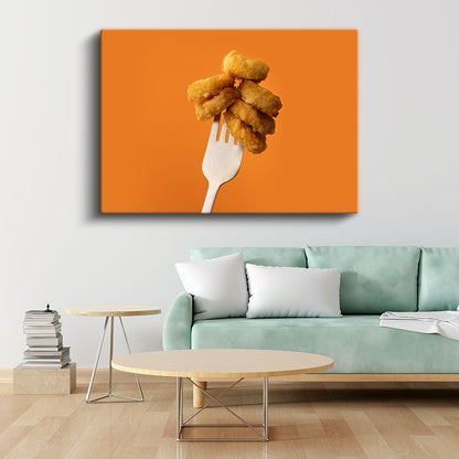 Çıtır Tavuk Nugget - Altın Renginde Lezzetli Atıştırmalık Kanvas Tablo