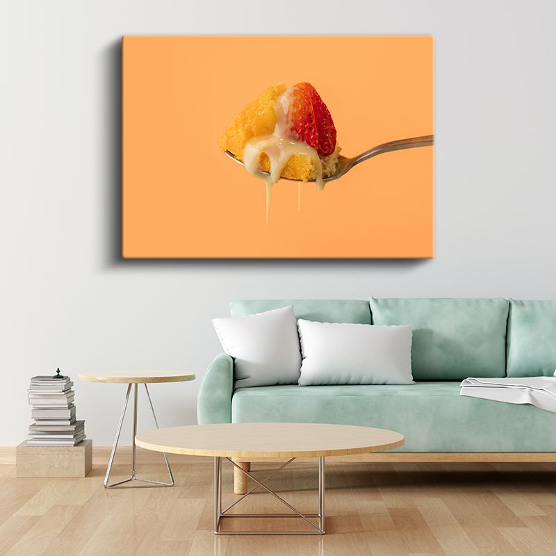 Tatlı Çilek Pastası - Kremli Lezzet Anı Kanvas Tablo