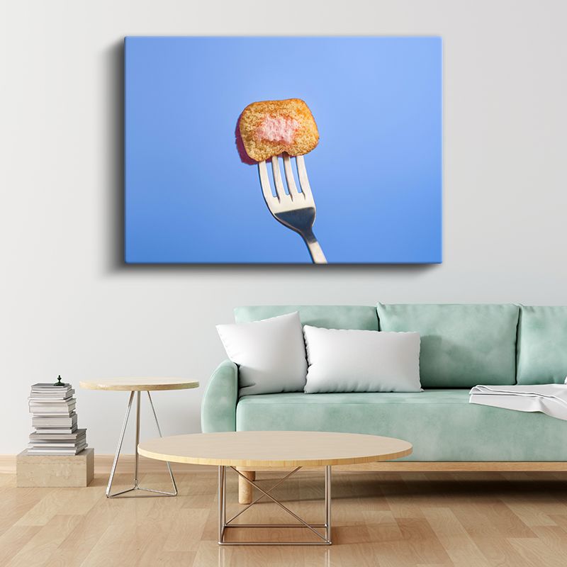 Pane Köfte - Çatalda Sunulan Mükemmel Lokma Kanvas Tablo