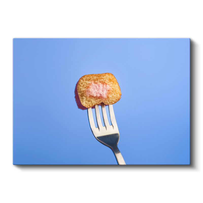 Pane Köfte - Çatalda Sunulan Mükemmel Lokma Kanvas Tablo