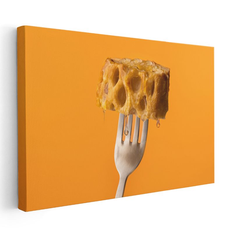 Bal Peteği Tatlısı - Altın Damlalar Saçan Hamur İşi Kanvas Tablo