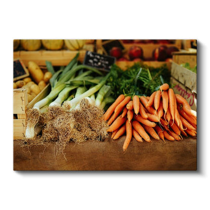 Taze Sebzeler - Organik Pazar Tezgahı Kanvas Tablo
