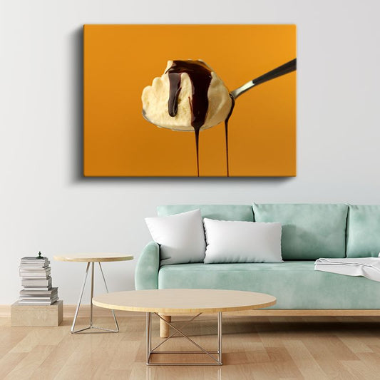 Çikolatalı Dondurma - Eriyen Sos Lezzeti Kanvas Tablo