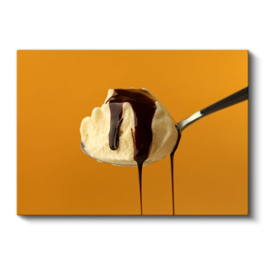 Çikolatalı Dondurma - Eriyen Sos Lezzeti Kanvas Tablo