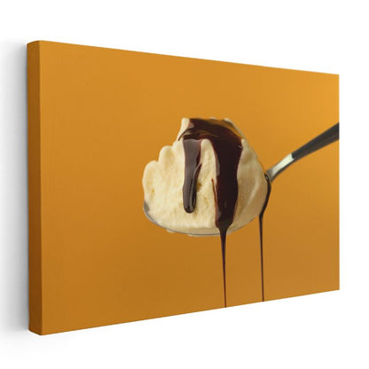 Çikolatalı Dondurma - Eriyen Sos Lezzeti Kanvas Tablo