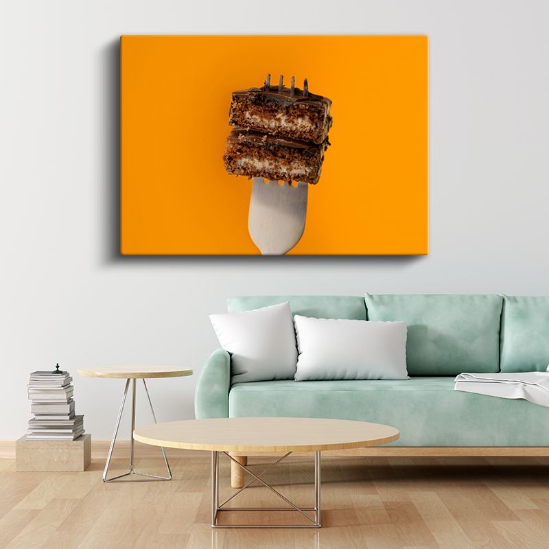 Çikolatalı Pasta - Katlı Dilim Lezzeti Kanvas Tablo