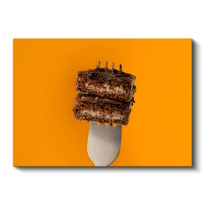 Çikolatalı Pasta - Katlı Dilim Lezzeti Kanvas Tablo
