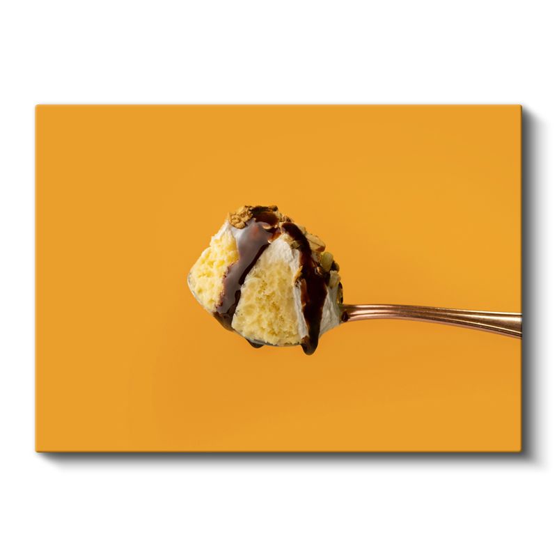 Çikolatalı Kek - Kaşık Üzerinde Tatlı Anı Kanvas Tablo