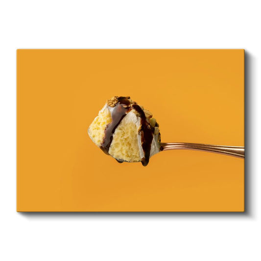 Çikolatalı Kek - Kaşık Üzerinde Tatlı Anı Kanvas Tablo