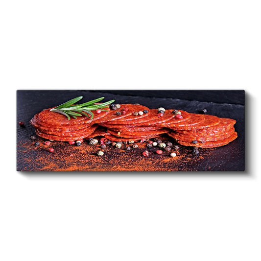 Baharatlı Sucuk Dilimleri - Gurme Et Lezzeti Kanvas Tablo