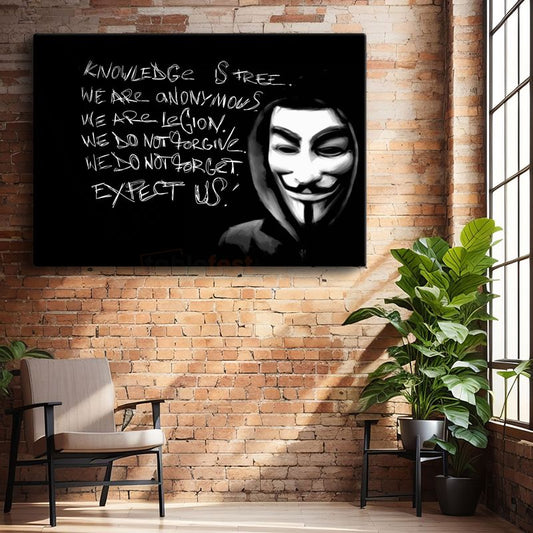 Anonymous - Hacker Manifestosu Kanvas Tablo