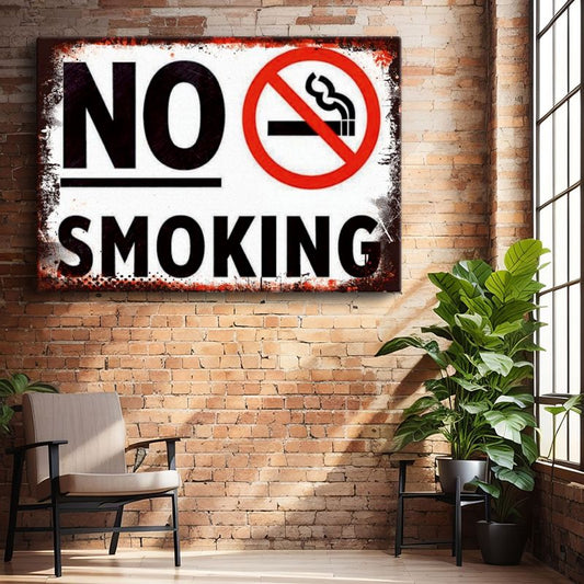 No Smoking - Vintage Uyarı Tabelası Kanvas Tablo
