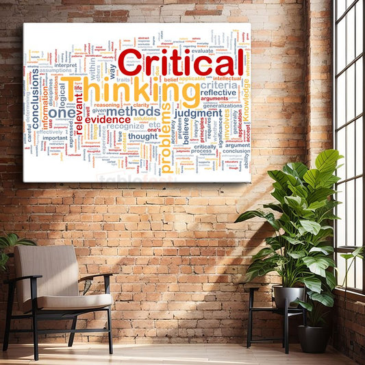 Critical Thinking - Eğitim Konsepti Kelime Bulutu Kanvas Tablo