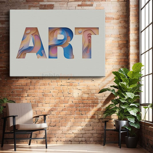Art - 3D Kağıt Kesim Efektli Tipografi Kanvas Tablo