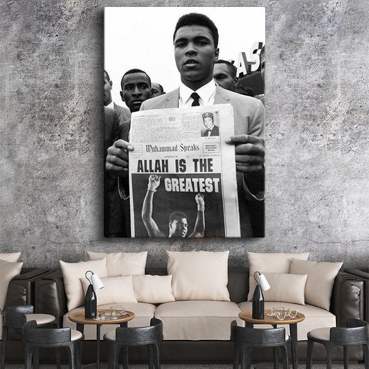 Muhammad Ali - Efsanevi Boksör Portresi Kanvas Tablo