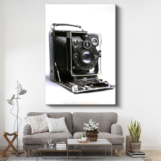 Körüklü Fotoğraf Makinesi - Antika Zeiss Objektifli Kanvas Tablo