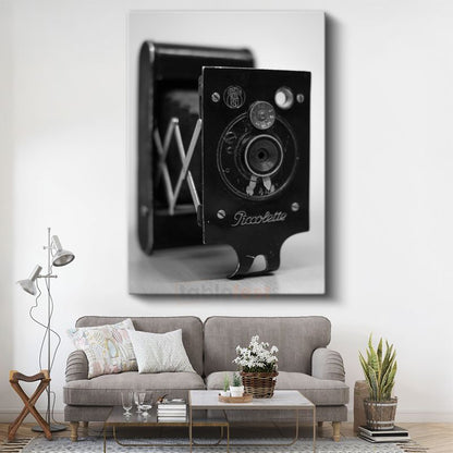 Piccollette Kamera - Katlanabilir Vintage Fotoğraf Makinesi Kanvas Tablo