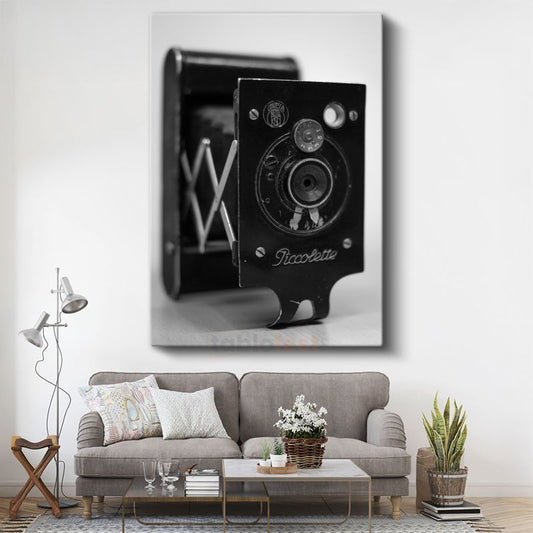 Piccollette Kamera - Katlanabilir Vintage Fotoğraf Makinesi Kanvas Tablo