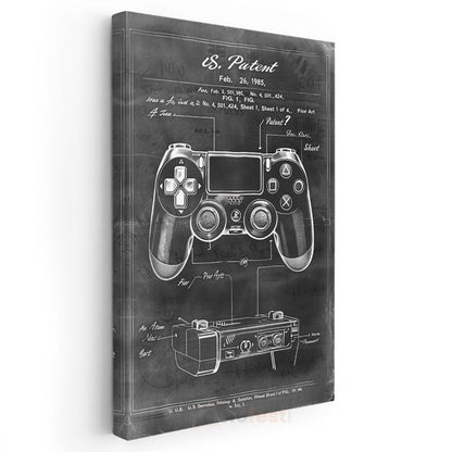Oyun Kumandası - 1985 Patent Çizimi Kanvas Tablo