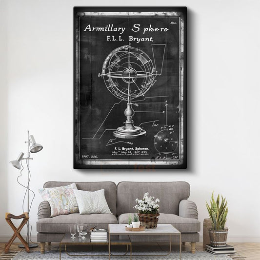 Armillary Küre - Antik Gökbilim Aleti Kanvas Tablo