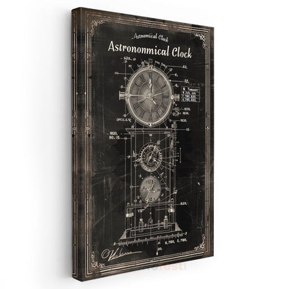 Astronomik Saat - Antik Zaman Ölçer Kanvas Tablo