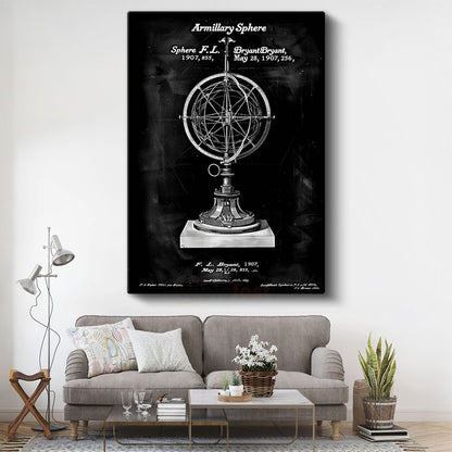 Armillary Sphere - Antik Gökevi Aleti Kanvas Tablo