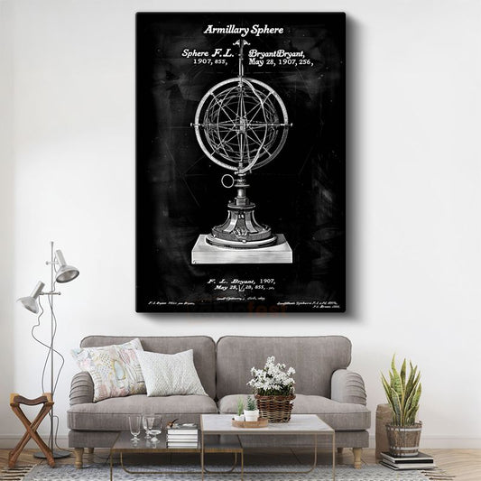 Armillary Sphere - Antik Gökevi Aleti Kanvas Tablo