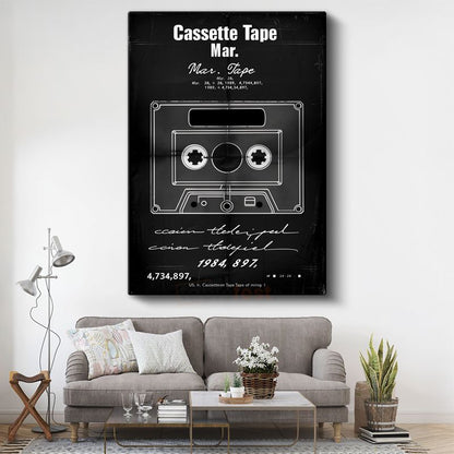 Kaset - Retro Müzik Teknolojisi Kanvas Tablo