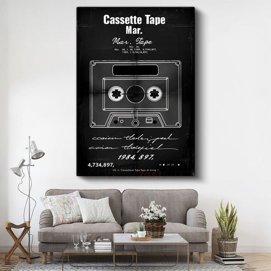 Kaset - Retro Müzik Teknolojisi Kanvas Tablo