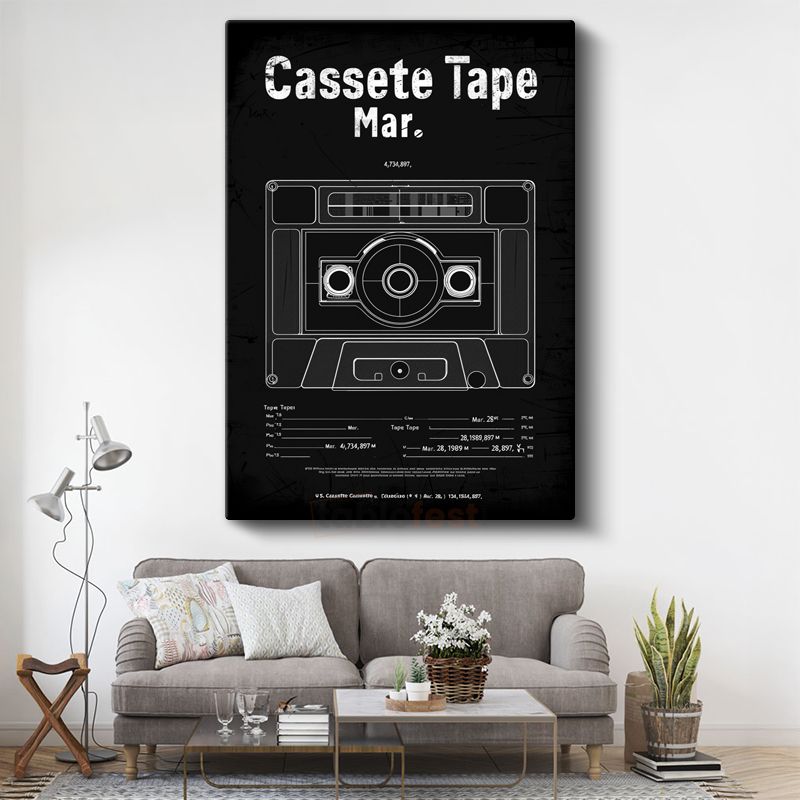 Kaset - Retro Müzik Kanvas Tablo