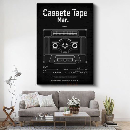 Kaset - Retro Müzik Kanvas Tablo