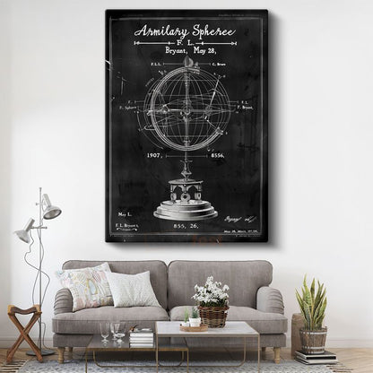 Armillary Sphere - Antik Astronomi Aleti Kanvas Tablo