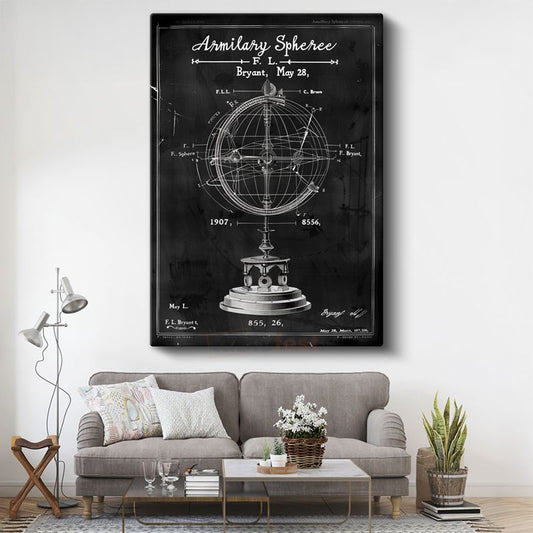 Armillary Sphere - Antik Astronomi Aleti Kanvas Tablo