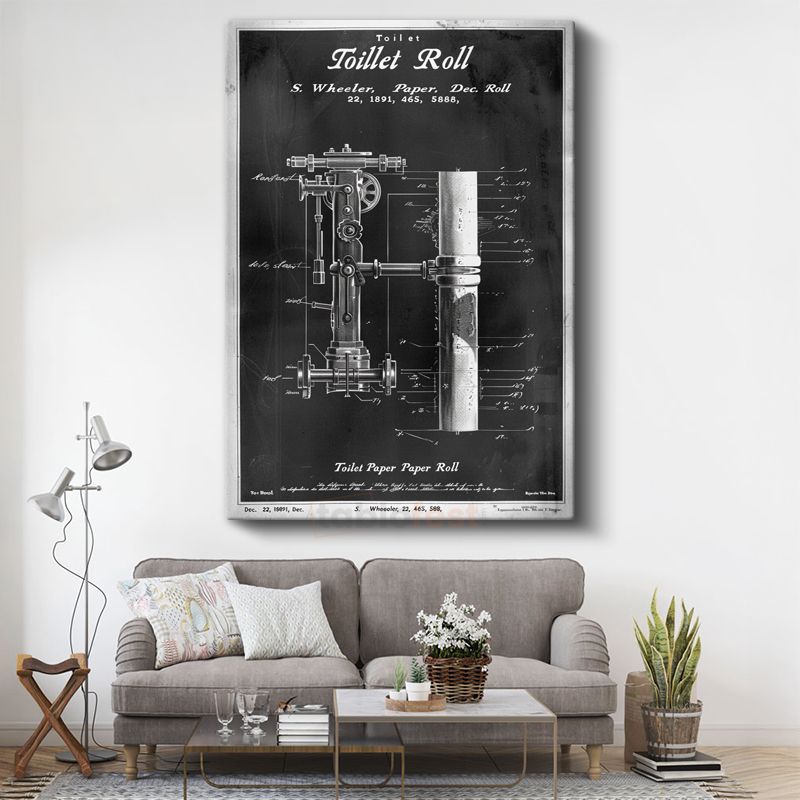 Tuvalet Kağıdı Rulosu - 1891 Tarihli İlginç Patent Kanvas Tablo