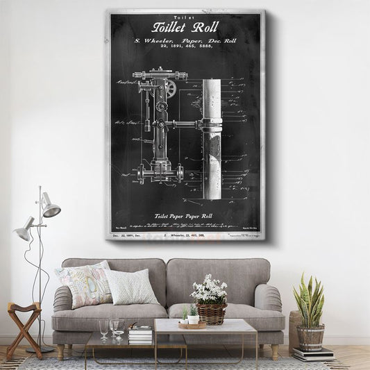 Tuvalet Kağıdı Rulosu - 1891 Tarihli İlginç Patent Kanvas Tablo