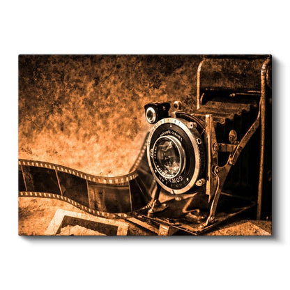 Eski Fotoğraf Makinesi - Film Şeridiyle Nostalji Kanvas Tablo