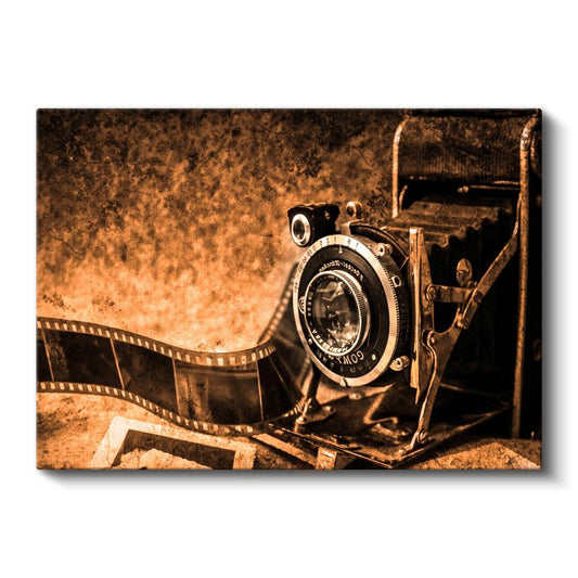 Eski Fotoğraf Makinesi - Film Şeridiyle Nostalji Kanvas Tablo