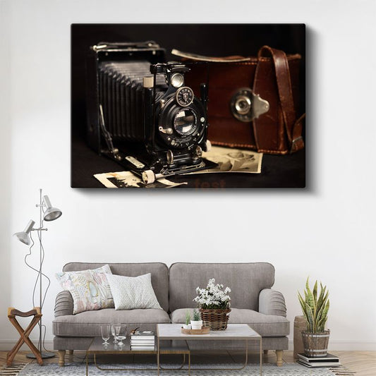 Körüklü Fotoğraf Makinesi - Geçmişin İzleri Kanvas Tablo