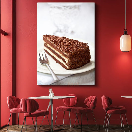 Çikolata Tutkusu - Katlı Pasta Dilimi Kanvas Tablo