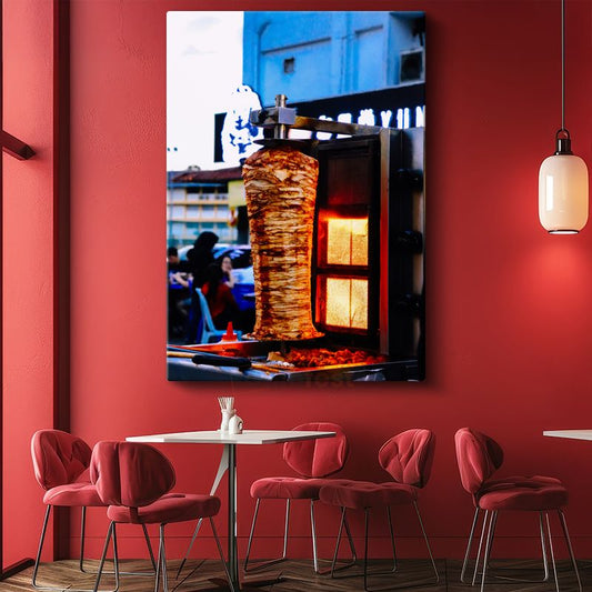 Döner Kebap - Geleneksel Pişirme Tekniği Kanvas Tablo