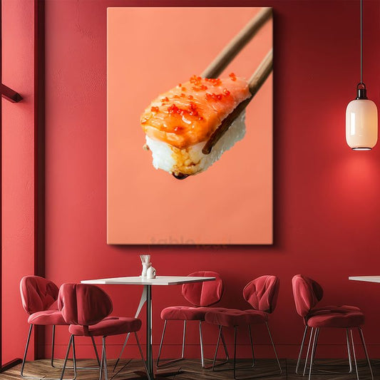 Havyarlı Sushi - Premium Deniz Mahsulleri Kanvas Tablo