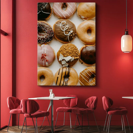 Donut Koleksiyonu - Tatlı Çeşitlilik Kanvas Tablo